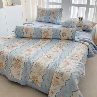 BỘ CHĂN GA GỐI 5 MÓN [HOẢ TỐC] MỀN CHẦN BÔNG COTTON ĐŨI - Drap Giường Nhập Khẩu MỀN CÓ RUỘT BÔNG SẴN