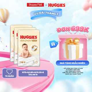 Combo 3 gói Tã/ Bỉm quần Huggies Skin Perfect M/L/XL/XXL Super Jumbo với 2 vùng thấm giảm kích ứng da- Bao Bì Rồng