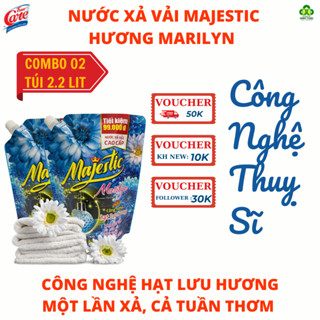 Combo 2 túi 2.2lit (4.4lit) nước xả cao cấp Majestic  3 màu ( Đỏ,Tím, Xanh) 1 lần xả cả tuần thơm