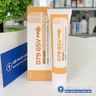 D79 GSV Cream/Plus/Pro Giảm Mụn Trứng Cá, Mụn Lưng, Dày Sừng Nang Lông 15g/20g