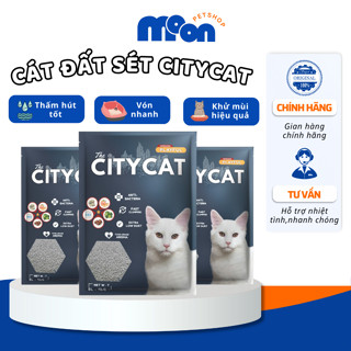 Cát vệ sinh cho mèo, cát đất sét CityCat bao bì mới khử mùi cực đỉnh, vón cực tốt