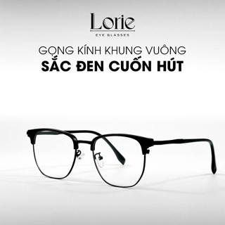 Gọng kính nam nữ Lorie, mắt kính vuông bo tròn kim loại chắc chắn, phong cách retro thời trang Hàn Quốc -  L112