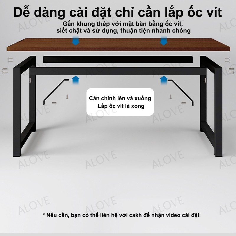 Bàn văn phòng Bàn làm việc cao cấp  chân sắt 4x4cm sơn tĩnh điện Mặt MDF 16mm, chịu tải 270kg | BigBuy360 - bigbuy360.vn