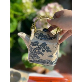 Bộ ấm chén men rạn vuông Sơn Thủy – Nét đẹp truyền thống trong từng chi tiết - Chợ Sứ Bát Tràng