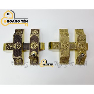 Bộ Khoá Cửa Bức Bàn Bằng Đồng Thau, Chuỳ Đồng Cửa Nhà Thờ, Then Truỳ Chốt Cửa Nhà Cổ Bằng Đồng Thau, Then Ngang Đồng