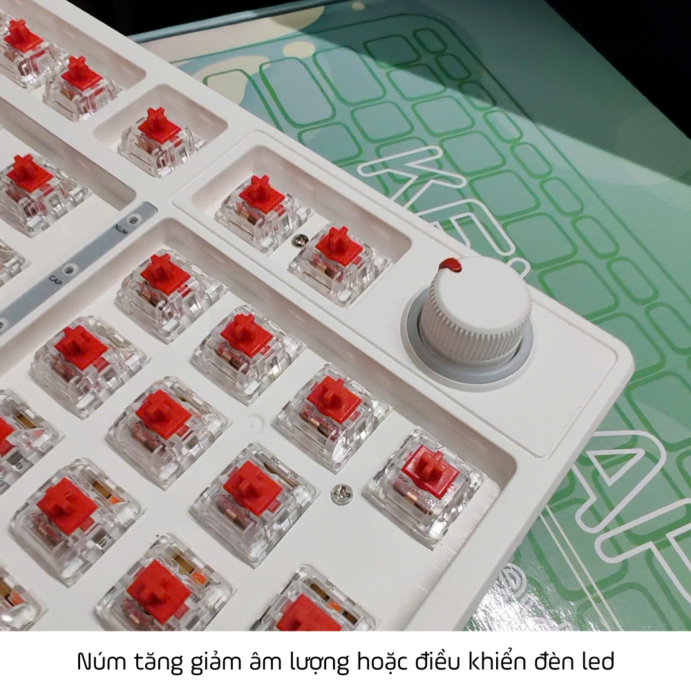 Bàn phím cơ không dây H98 với Red switch gõ êm, tiếng nhỏ, dùng được cho văn phòng | BigBuy360 - bigbuy360.vn