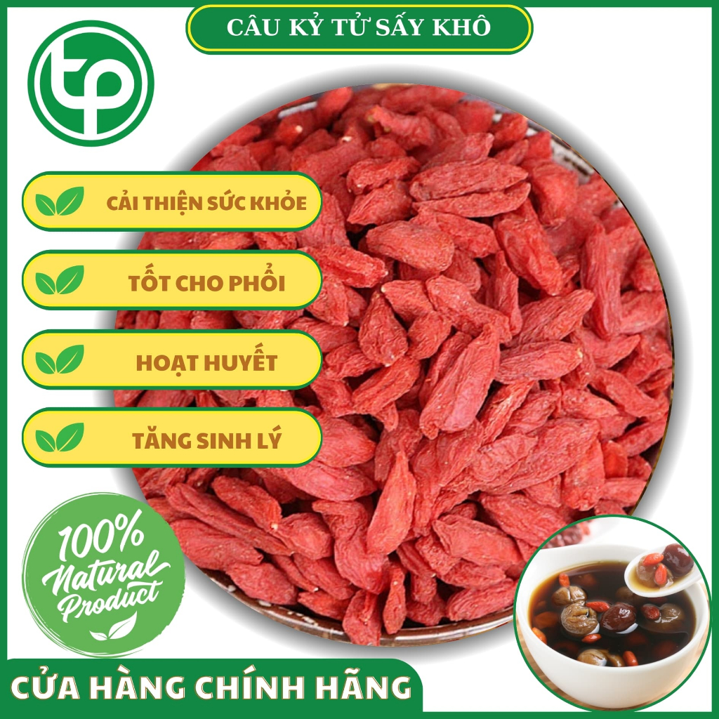 [Hàng sạch giá tốt] Cẩu kỷ tử khô Tấn Phát túi lớn loại 500g - Hàng khô cao cấp