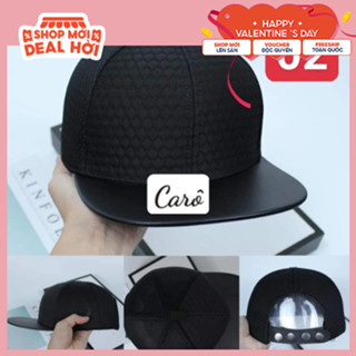 Mũ SNAPBACK hoạ tiết vân lưới phối da phong cách hip hop, Nón lưỡi trai nam nữ cá tính năng động