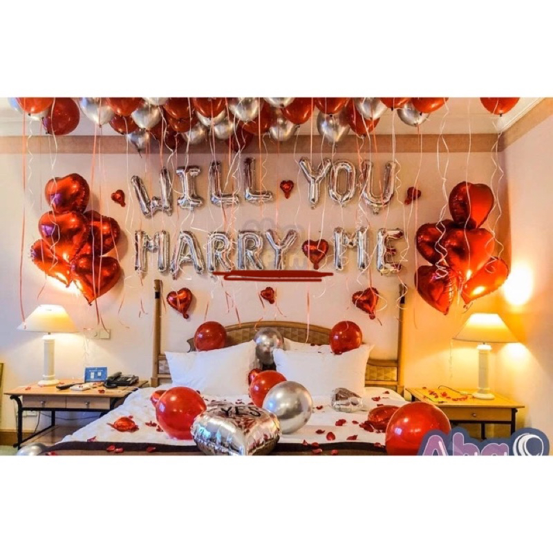 Set bóng trang trí cầu hôn tỏ tình will you marry me