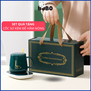 Hộp Quà Tặng Ly Uống Nước Sứ 400ml, Cốc Sứ Quà Tặng Lucky Kèm Hộp Quà, Cốc Sứ Có Nắp, Cốc Sứ Kèm Thìa