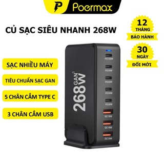Củ sạc siêu nhanh đa năng 120w/160w/500w gồm cổng cắm type-C và cổng cắm usb