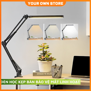 FREESHIP15W Mới Đèn Led bàn học bảo vệ mắt kẹp bàn gấp gọn Đèn kẹp bàn điều chỉnh kích thước phổ rộng cao cấp