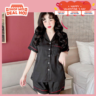 Đồ bộ nữ mặc nhà pijama cộc đùi, bộ đồ ngủ nữ lụa xước cao cấp có bigsize