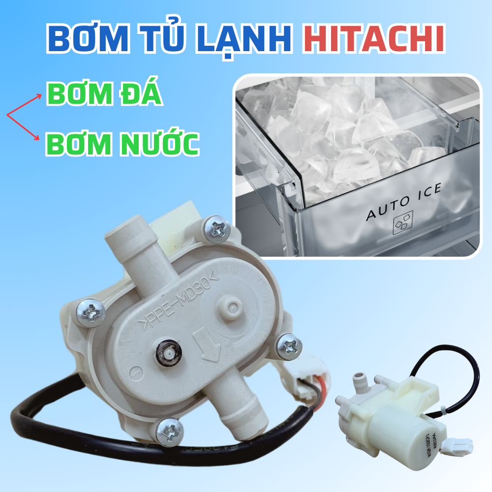 Bơm Nước Làm Đá, Bơm Nước Cấp Nước Tương Thích Tủ Lạnh HITACHI Dùng Chung Cho Nhiều Dòng Tủ (Nhắn Ti