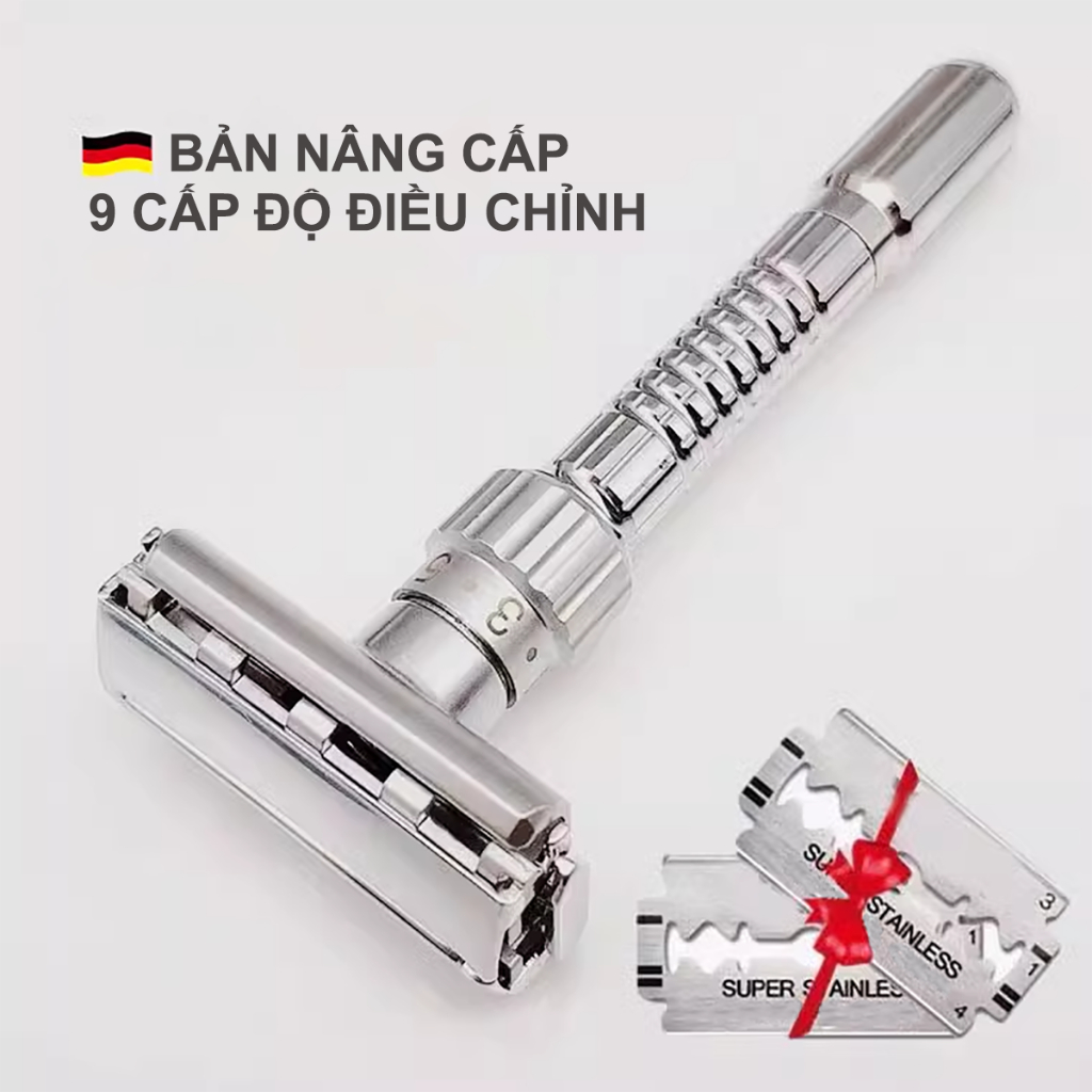  Dao cạo râu Cổ điển xoay Cánh Bướm chỉnh lưỡi  TẶNG 5 LƯỠI CẠO RÂU SIÊU SẮC  