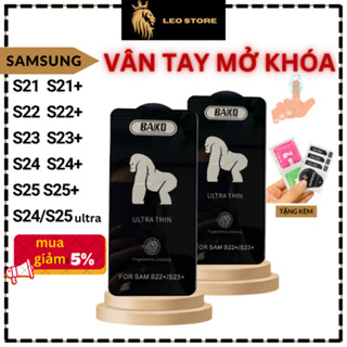 Cường lực Baiko Samsung S21 S21+ S22 S22+ S23 S23+ S24 S24+ S22Plus S23Plus S25 Plus ultra có hỗ trợ mở khóa vân tay