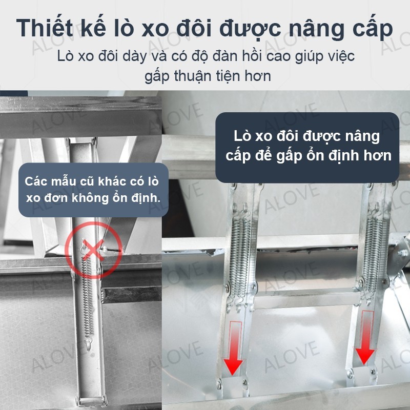 ALOVE Bàn Gấp Inox Chống Gỉ Đa Năng Phù Hợp Cho Văn Phòng Nhà Bếp Ngoài Trời Chất Liệu Hợp Kim Titan | BigBuy360 - bigbuy360.vn
