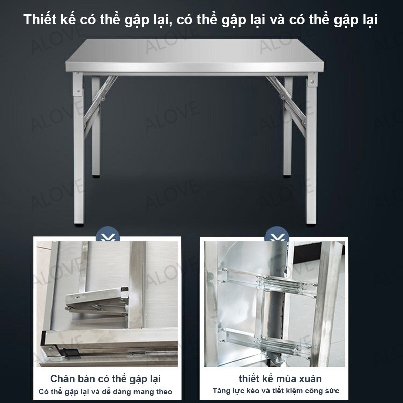 ALOVE Bàn Gấp Inox Chống Gỉ Đa Năng Phù Hợp Cho Văn Phòng Nhà Bếp Ngoài Trời Chất Liệu Hợp Kim Titan | BigBuy360 - bigbuy360.vn