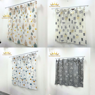  Rèm Rido Cotton Feel cao cấp rèm treo móc Rido ngăn phòng che gác trọ trang trí decor phòng họa tiết đa dạng vuarem 