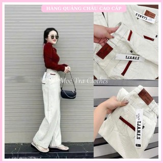  Quần jean nữ trắng kem Quảng Châu thiết kế dáng suông rộng trẻ trung Quần bò kiểu nữ tôn dáng rẻ đẹp 