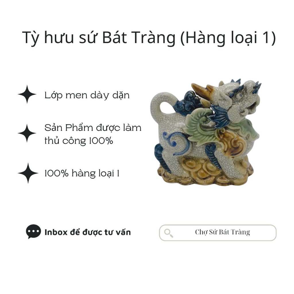 Tỳ hưu sứ Bát Tràng - thiềm thừ sứ - nghê sứ - Chợ Sứ Bát Tràng