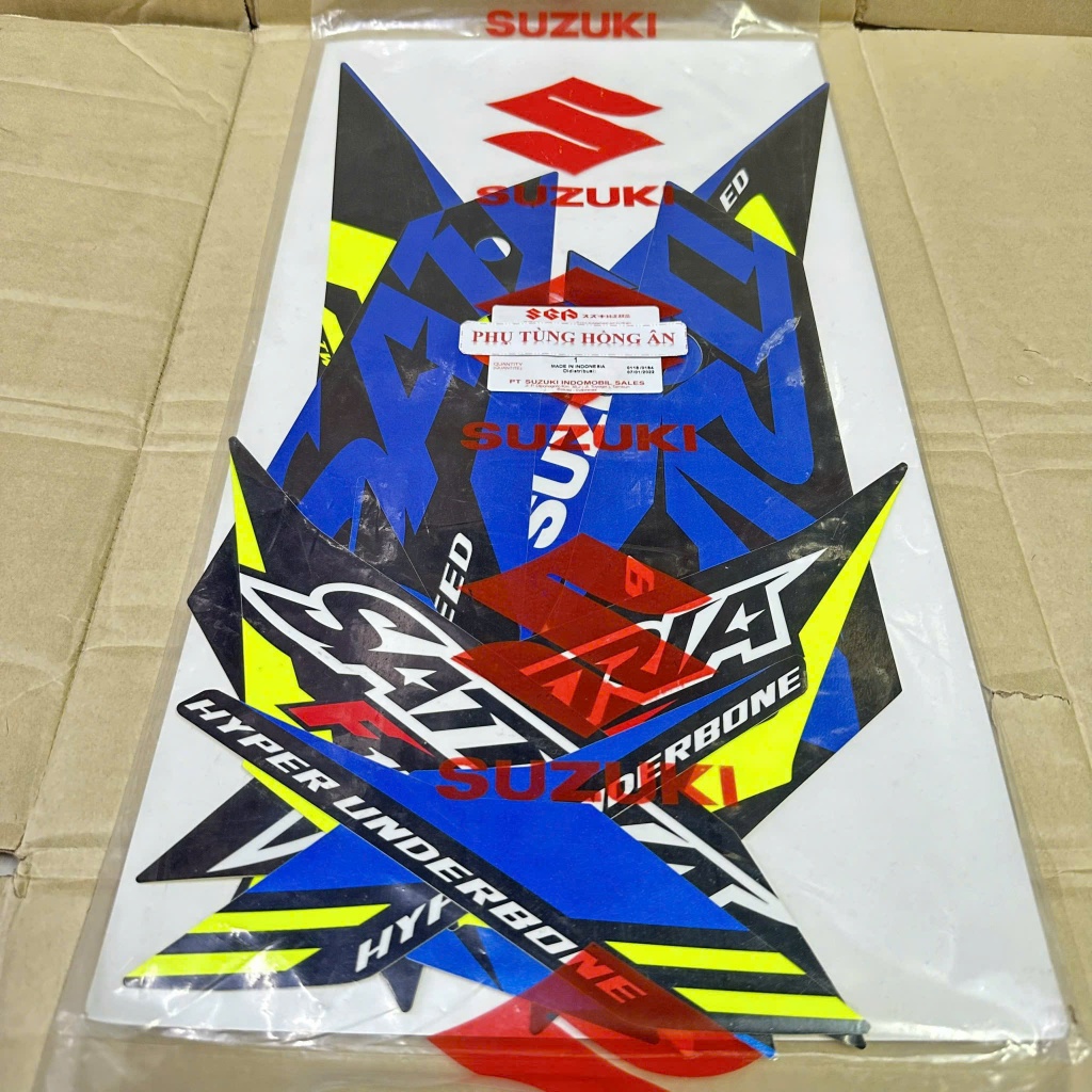 Bộ Tem Satria Fi, Raider Fi Xanh 2021