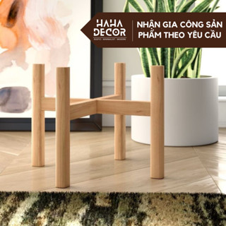 Kệ gỗ để cây cảnh trang trí trong nhà chân tròn nhiều kích thước sơn phủ chống thấm ẩm mốc CCG03