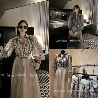 Set váy dầm maxi dáng dài, chân váy voan dáng dài, áo sơ mi cổ đức sang chảnh dự tiệc cưới, đầm công sở cao cấp dự tiệc