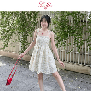 LOLLIE STUDIO - Váy hoa nhí chun ngực buộc nơ vai Alina Dress TKV175 váy 2 dây đáng yêu thiết kế cao cấp