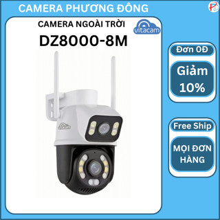 Camera IP Wifi Ngoài trời 8MP VITACAM DZ8000 Pro ULTRA HD Siêu Nét Xoay 355 - hàng chính hãng