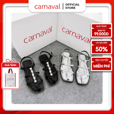 Sandal nữ tiểu thư quai hậu đính đá cực sang chảnh - Carnaval - VS07