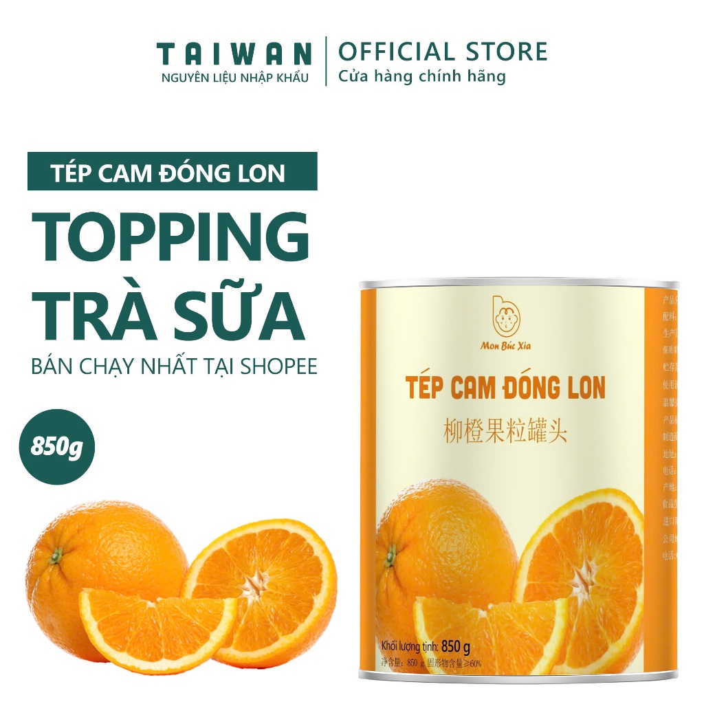 Tép cam đóng lon tiện lợi đóng lon 850gr