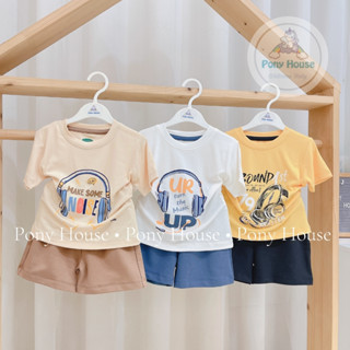 Bộ Cộc Tay Uala Rogo Petit Mềm Mát Cho Bé Trai Size 9-12M Đên 36M