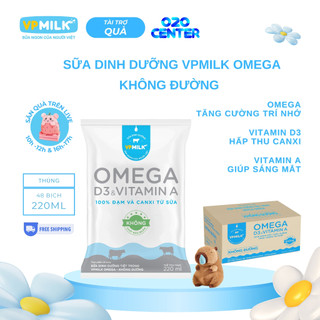   Chỉ giao hỏa tốc  Thùng 48 Bịch  Sữa Dinh Dưỡng VPMilk Omega Không Đườg 
