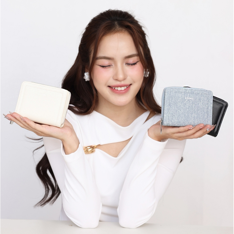 Ví SEEME Cindy Wallet - Ví Tiền Nữ Dáng Hộp Hình Chữ Nhật Nhiều Ngăn, Chất Da Cao Cấp