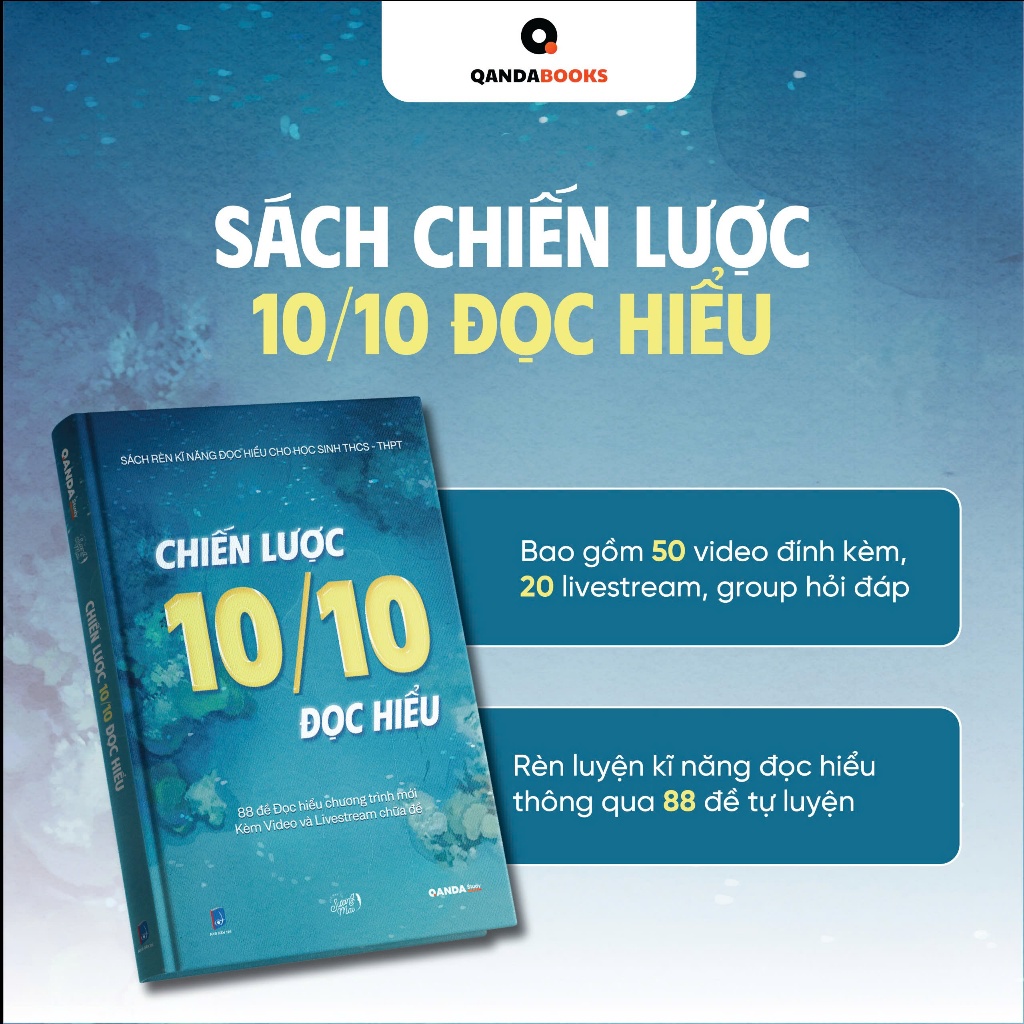Sách Chiến lược 10/10 Đọc hiểu - sách Ngữ Văn kèm video dạy học cô Sương Mai