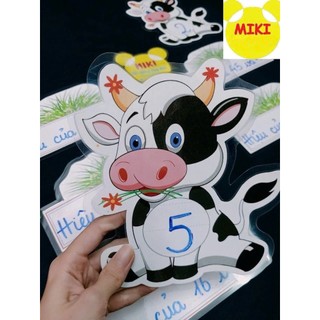 2 Bò Con & 6 Bó Cỏ (Đồ Dùng Dạy Học MIKI)
