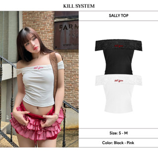 [GIẢM 30%] Áo trễ vai phối ren Sally thêu logo Killsystem