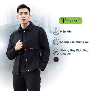  Áo Khoác Nam Narsis D24007 Áo Khoác Dạ Dài Tay Cổ Bẻ Phong Cách Trẻ Trung Thời Trang Lịch Lãm 