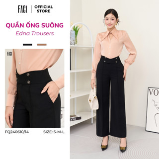 Quần Ống Rộng FACI Edna Trouser Thiết Kế Cạp Chéo Dáng Suông Công Sở Thanh Lịch FQ240610/FQ240614