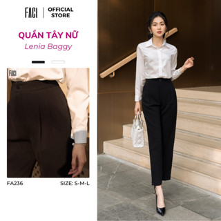 Quần Baggy Công Sở Nữ FACI Lenia Chất Chéo Nhật Cao Cấp Cạp Cao Chuẩn Form Tôn Dáng FA236