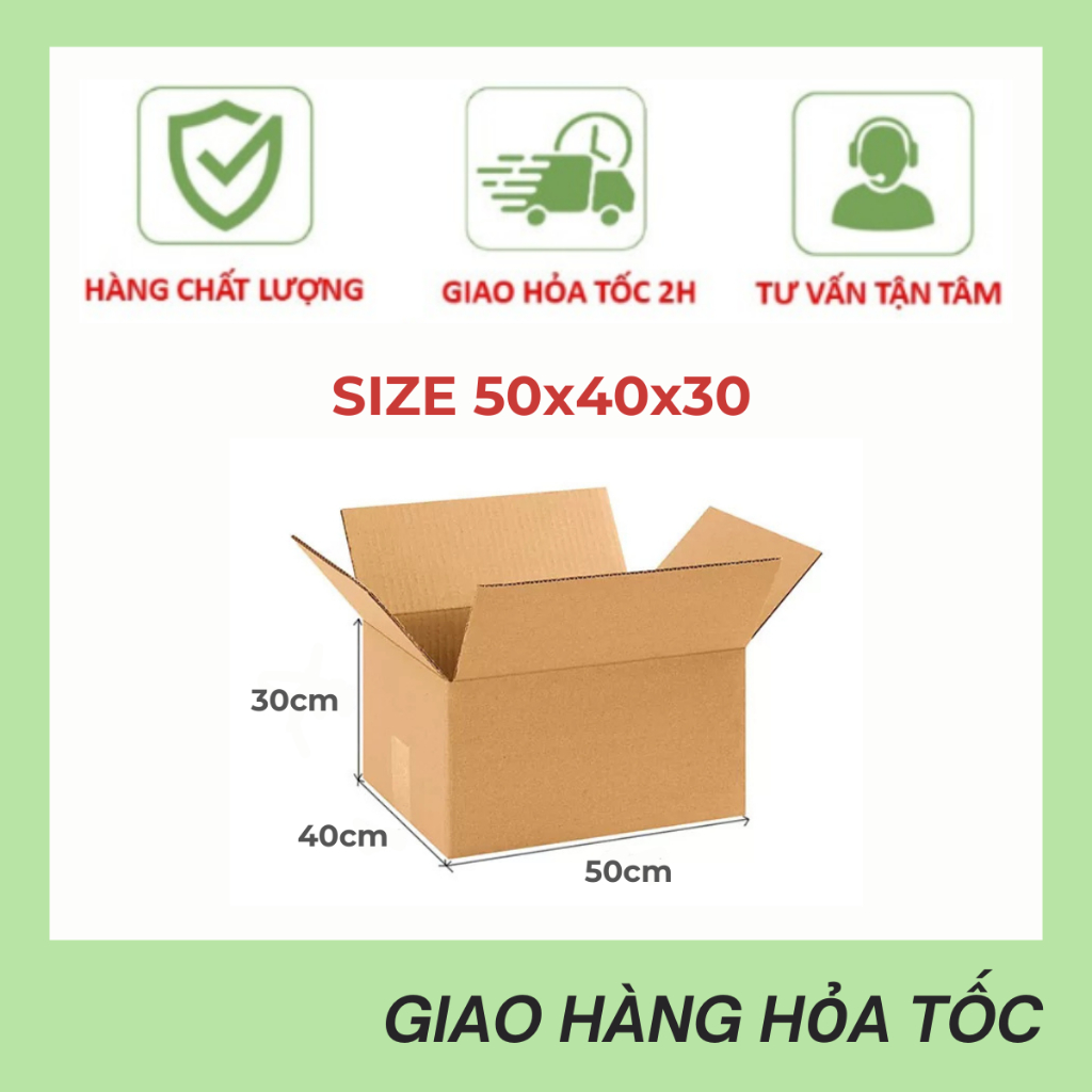 [GIÁ XƯỞNG] Thùng Carton 50x40x30 Size Lớn Đóng Hàng - Chuyển Nhà, Hộp Carton Giá Rẻ