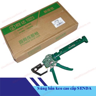 Súng bắn keo Silicone trợ lực tự ngắt ống xoay 360 cao cấp hiệu SENDA