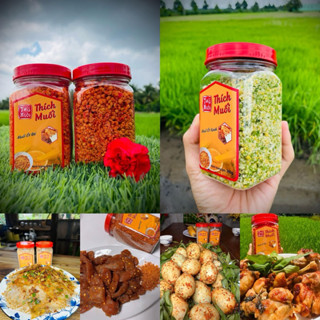 Muối tiêu ớt, muối ớt đỏ 5 loại Thích Muối đặc sản muối Tây Ninh, muối chay, muối tôm thơm ngon vừa vị tiện lợi