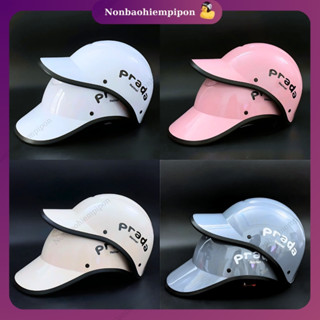 Mũ bảo hiểm lưỡi trai Prada có khoét lỗ cột tóc cho nữ và bít đuôi cho nam, nón bảo hiểm kết chính hãng Long Thanh