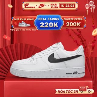Giày Air Force 1 White Black Chính Hãng Bao Check Cho Nam Nữ, Nike Đen Trắng - CJ0952-100