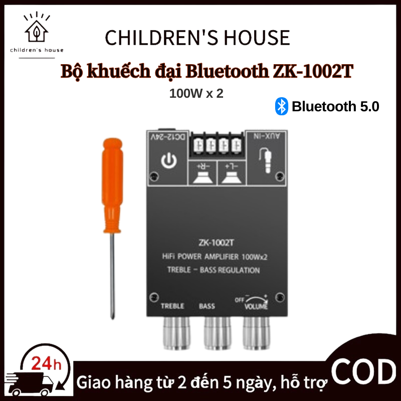 【Việt Nam gửi】ZK-1002T HIFI 2.0 Kênh AUX/Bluetooth-Tương Thích với 5.0 TPA3116D2 Mô-đun Âm Thanh 100