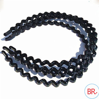 Set 5 Bờm tóc cho nam nữ phong cách cá tính màu đen gợn sóng lò xo - 00040