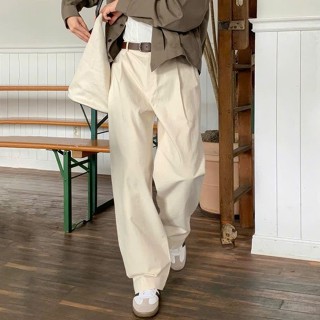 Quần Kaki Xếp Ly Ống Rộng Cạp Cao Unisex Nam Nữ Tiệm Nhà SƠN