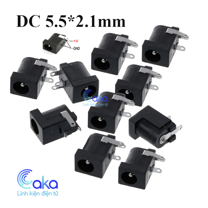 Set 10 Jack Cắm Nguồn DC Cái 5.5x2.1mm DC-005 – Gắn PCB